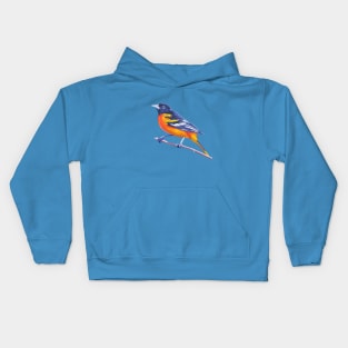 Baltimore Oriole - bird painting (no background) Kids Hoodie